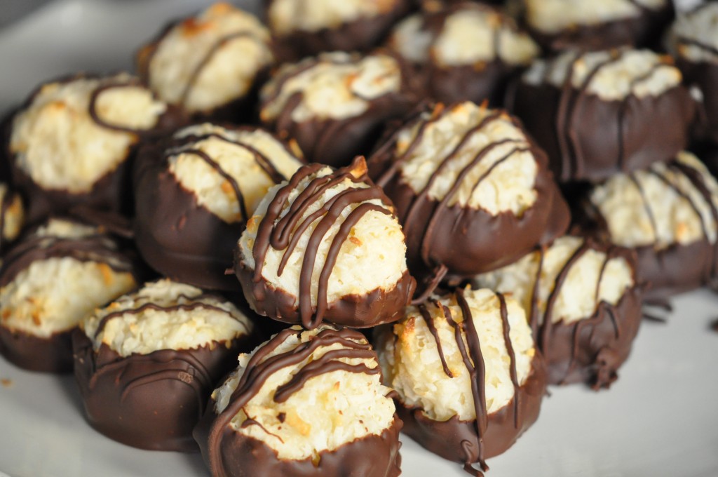 Chocolate Dipped Coconut Macaroons