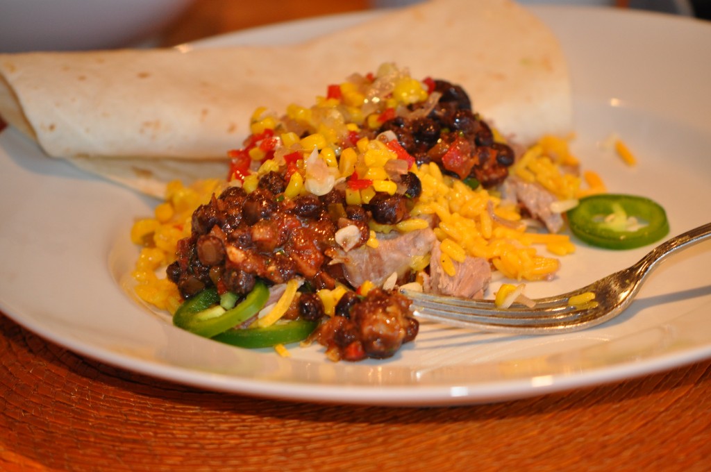 Pulled Pork and Accompaniments for Soft Taco