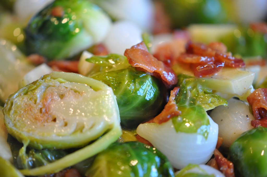 Brussels Sprouts with Pearl Onions and Bacon