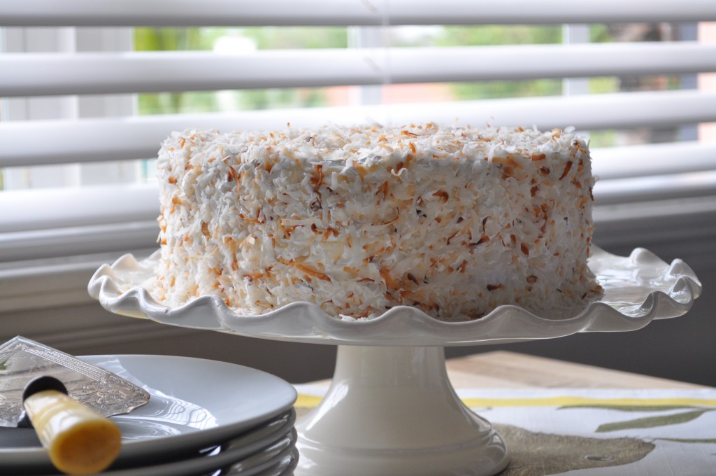 Coconut Cake with Coconut Custard Filling