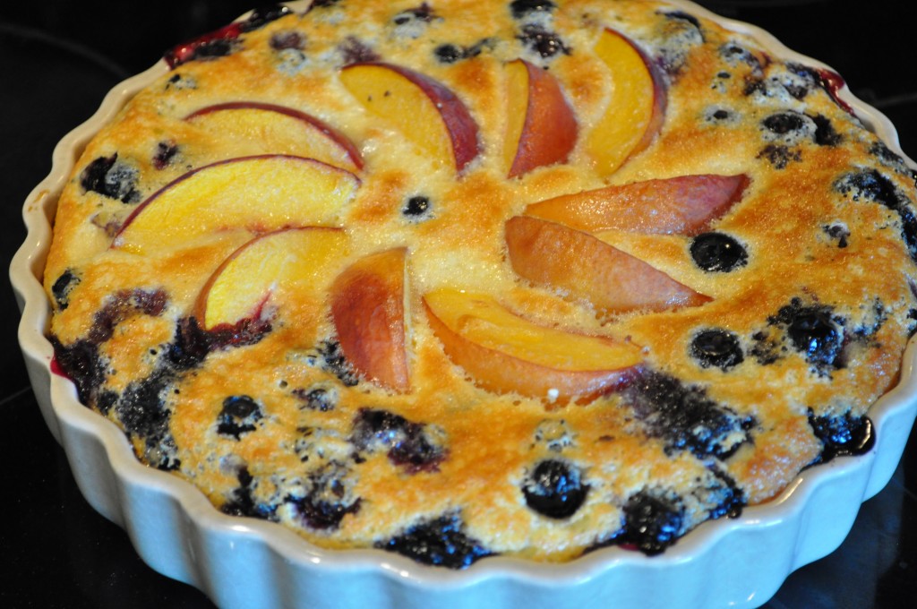 Peach and Blueberry Clafouti