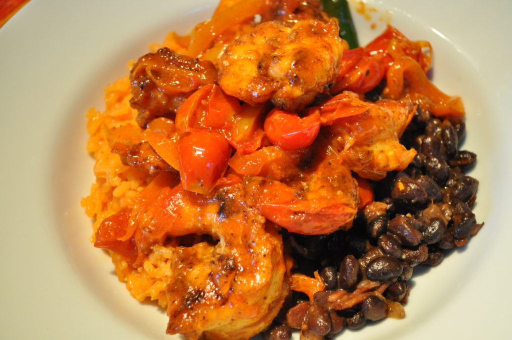 Tequila Shrimp with Carolina Gold Rice and Black Beans